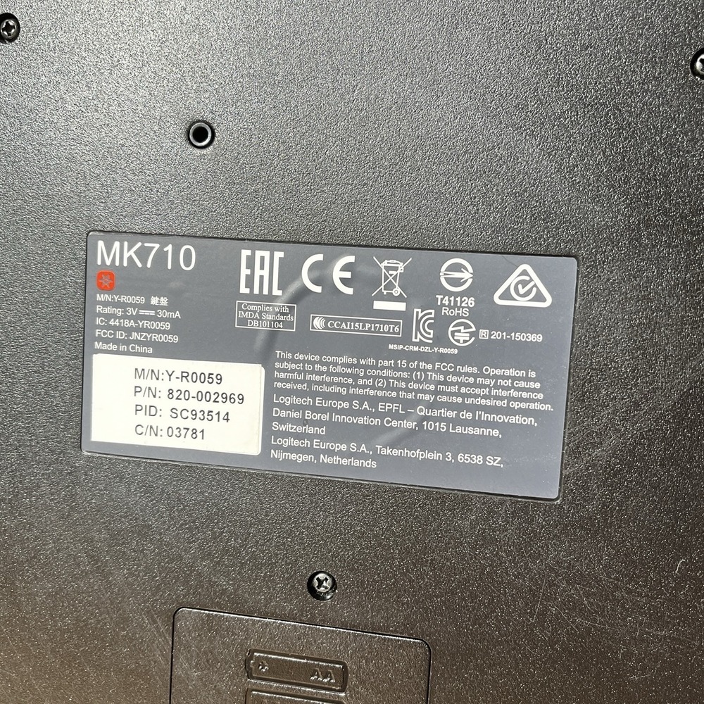 Logitech MK710 Wireless Keyboard Y-R0059 Unifying Receiver Tested Working READ - Picture 7 of 9